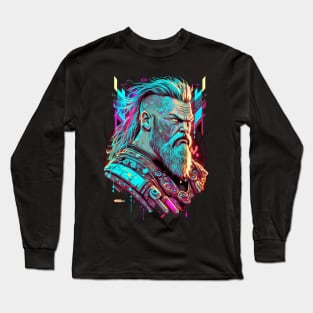 Neon Cyberpunk Viking - V1.07 Long Sleeve T-Shirt